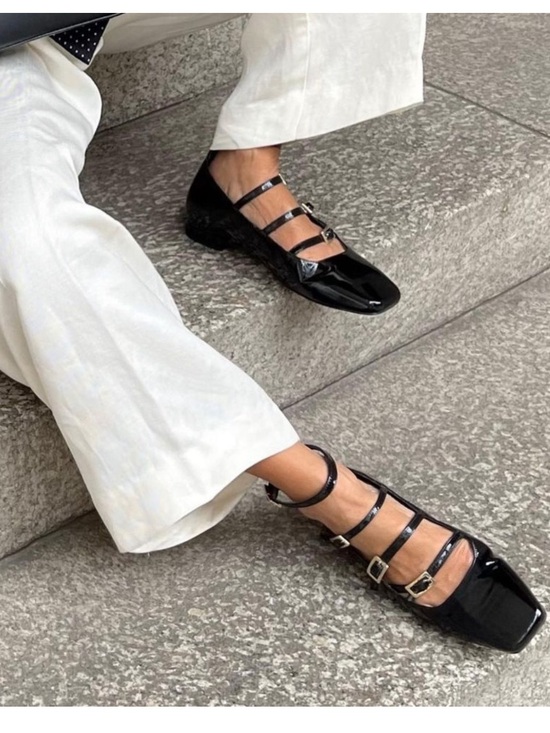 ALOHAS Shoes - ALOHAS Luke Onix Black Leather Ballet Flats NEW